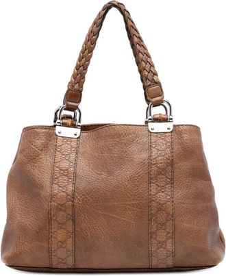 Gucci Pre-owned Gucci Medium Guccissima Trimmed Calfskin Bamboo Libeccio Tote Ladies MKXDKJDG6D120UW7