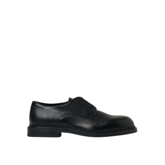 Emporio Armani Laced Shoes, male, Black, 7 1/2 UK, Lace-up Leather Shoes