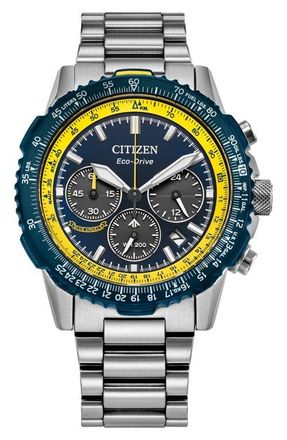 Citizen Promaster Navihawk Blue Angels Eco-Drive Chronograph Bracelet Watch, 40mm in Silver-Tone at Nordstrom