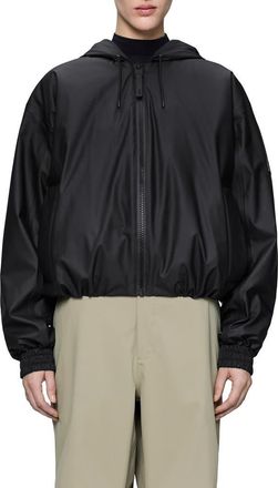 Rains Lohja Insulated Bomber Rain Jacket in Black at Nordstrom, Size X-Small