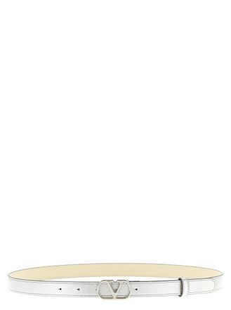Valentino Garavani Silver VLogo Buckle Belt