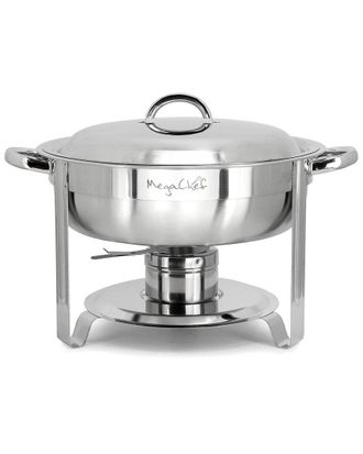 MegaChef 5.3Qt Round Stainless Steel Professional Chafing Dish