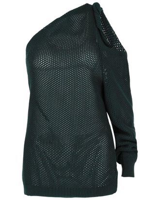 Givenchy One-Shoulder Woven Knit Wool-Blend Top