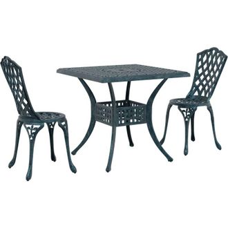 vidaXL Conjunto De Bistro De Jard&iacute;n De 3 Piezas Vidaxl Verde De Aluminio Fundido