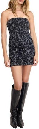 Good American Crystal Detail Strapless Minidress in Black411 at Nordstrom Rack, Size 3X-Large