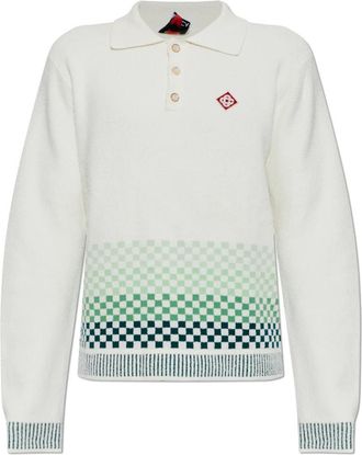 Casablanca Lange Mouwen Polo - Heren - Polos - Wit - XL - Katoen - Tops