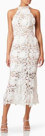 Elliatt Daffodil Floral Appliqu&eacute; Midi Cocktail Dress in Ivory at Nordstrom Rack, Size Xx-Small