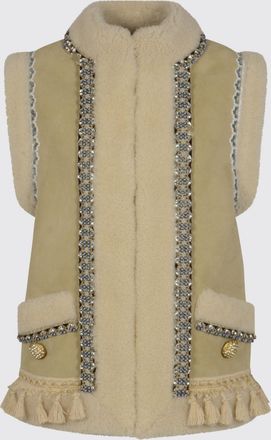 Valentino Gilet in pelle scamosciata e pelliccia Valentino