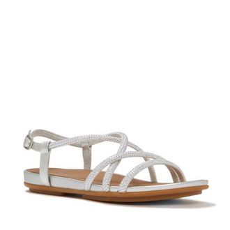 FitFlop Gracie Crystal Strappy Sandal in Silver at Nordstrom, Size 11