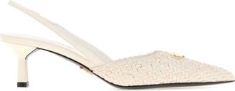 Prada White Woven Pumps