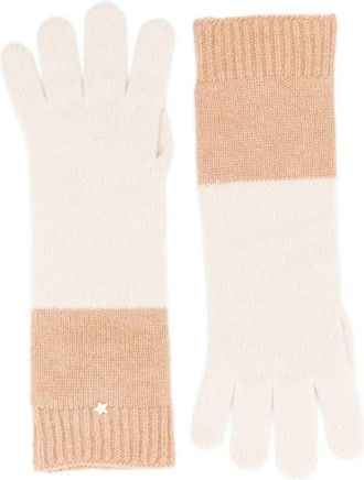 Lorena Antoniazzi Geribbelde handschoenen met ster-bedel - Beige