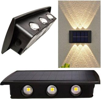 Trade Shop Trade Shop Traesio - Trade Shop - Applique Segnapasso Da Esterno A Parete Energia Solare Pannello Up And Down 6led