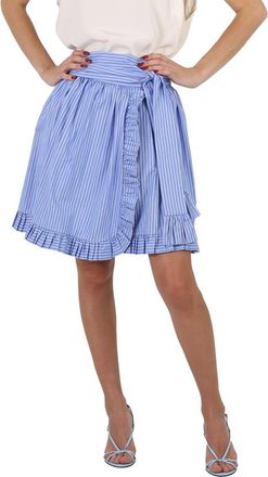 Stella McCartney Ladies Blue Stripes Ruffle Skirt, Brand Size 38 (US Size 6)