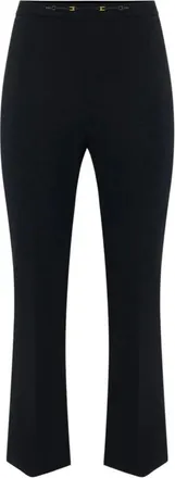 Elisabetta Franchi Pantaloni a trombetta in cr&ecirc;pe stretch doppio strato - - Trousers - Donna - Nero - L