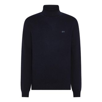 Sun 68 Turtle Jumper Rice Knitway L/S - male - Sun68 - Turtlenecks - Blue - 2XL - Knitwear