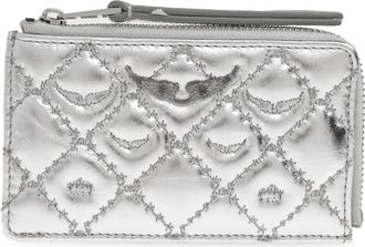 Zadig&Voltaire Leren Kaarthouder - Dames - Portefeuilles - Grijs - ONE Size - Leer - Accessoires