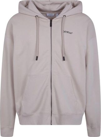 Off-white Skate Half Arrow Zip Hoodie - Heren - Vesten met rits - Grijs - L - Katoen - Hoodies & sweatvesten