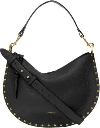 Isabel Marant Tassen, Dames, Zwart, ONE Size, Leer, Oskan Moon Ritstas Schouderband