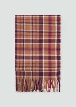 Mango Sciarpa bordi frange marrone - Donna - Taglia unica - MANGO