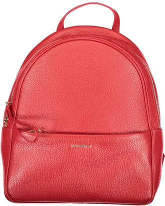 Coccinelle Red Leather Womens Womens Backpack