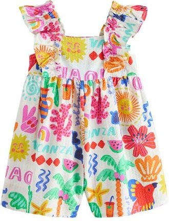 Next Kids Holiday Print Romper in Multi at Nordstrom, Size 12-18M