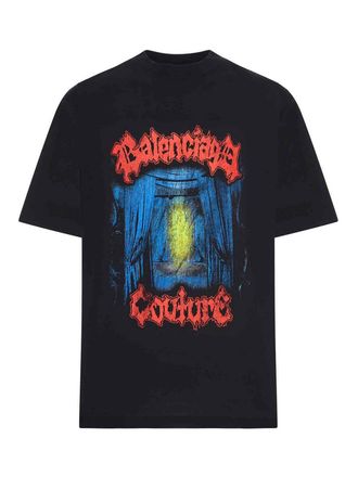 Balenciaga Salon De Couture Medium Fit T-Shirt In Black