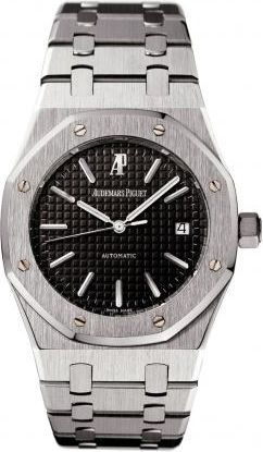 Audemars Piguet Pre-owned Audemars Piguet Royal Oak Black Guilloche Dial Mens Watch 15300ST.OO.1220ST.03