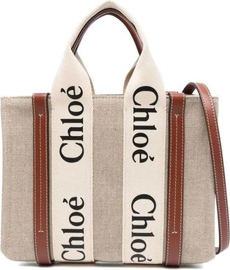 Chlo&eacute; Tassen, Dames, Wit, ONE Size, Polyester, Woody Small Tote Bag