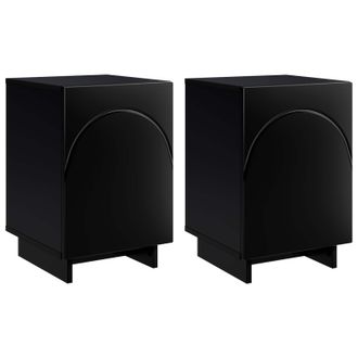 vidaXL Mesa De Noche 2 Pcs Negro 33,5 X 34,5 X 50 Cm Vidaxl