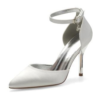 Miyoopark Womens Wedding Dress Shoes Stiletto High Heel Occasions Pumps M522 Ivory UK 7.5