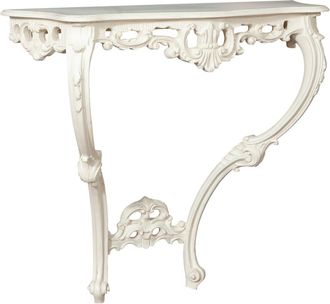 Biscottini International Consola De Madera En Acabado Antiguo Blanco Hecha En Italia