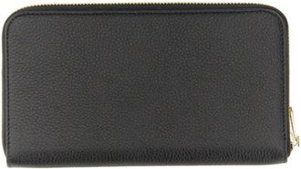 Ferragamo Portemonnaies - Textured Black Calfskin Gancini Wallet - Gr. unisize - in Schwarz - für Damen