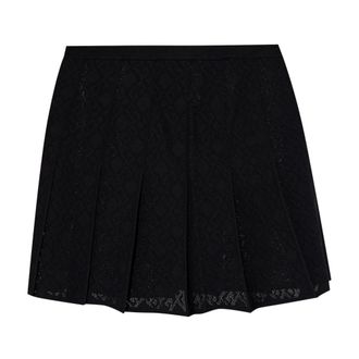 Givenchy Short Skirts, female, Black, Size: S Lace Pleated Mini Skirt