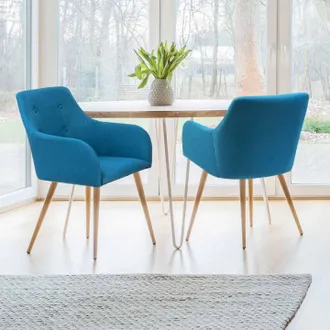 IDMarket Idmarket - Set Di 2 Poltrone Dania Blu Anatra