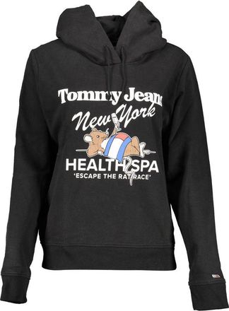 Tommy Hilfiger Womens Health Spa Hoodie Escape The Rat Race - Black Cotton - Size X-Large