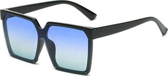 Generic Womens Square Frame Outdoor Sunglasses Vacation Large Frame Mens Sports Sun Glasses(Blue)