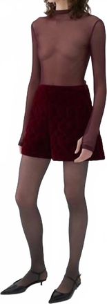 Nocturne Quilted Mini Shorts In Burgundy