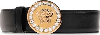 Versace Leren Riem - Dames - Riemen - Zwart - 85 CM - Leer - Accessoires