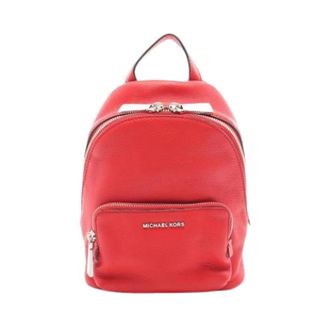 Michael Kors Pre-owned Rugzak - Dames - Pre-owned - Rood - Maat: ONE Size Leer