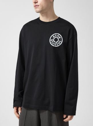 Acne Studios Mens Button logo long-sleeve T-shirt