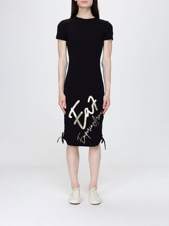 Emporio Armani Abito midi in cotone stretch con logo