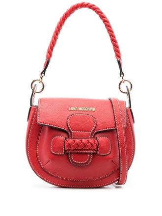 Love Moschino braided-detail shoulder bag - women - Polyurethane - OS - Red