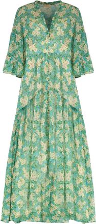 byTiMo ruffled floral maxi dress - Green