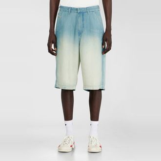 Diesel Shorts in fluid overdyed denim - Denim short pants - Man - Blue