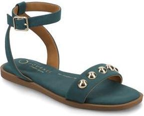 Journee Collection Primrose Studded Sandal in Teal Nubuck at Nordstrom Rack, Size 7.5