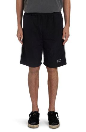 Golden Goose Star Logo Shorts in Black/Silver at Nordstrom, Size Medium
