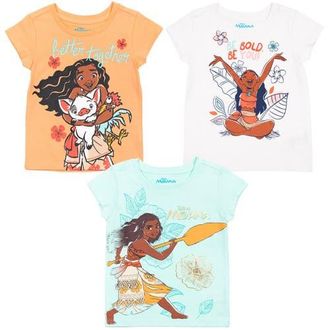 Disney Moana 3-Pack T-Shirts in Orange/white/blue at Nordstrom, Size 18M