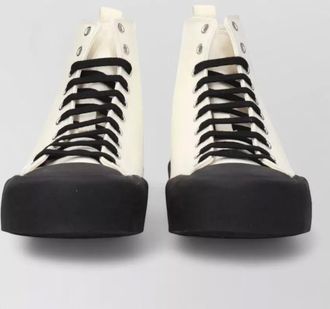 Jil Sander canvas high-top sneakers