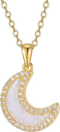 Rachel Glauber 14K Plated Cz Pendant Necklace