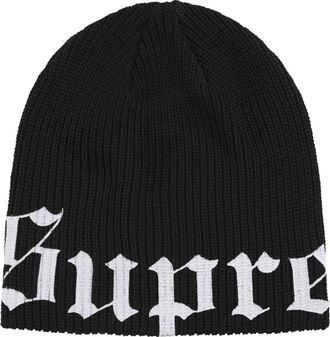 SUPREME Accessoires, unisex, Zwart, ONE Size, Katoen, All Cotton Beanie met Geprint Logo